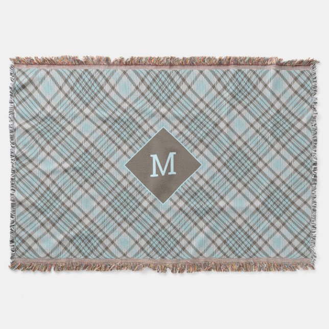 Benutzerdefiniertes Monogramm Kariert / Tartan Mus Decke (Vorderseite)