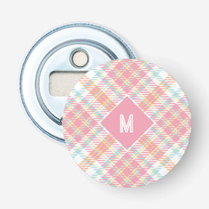 Benutzerdefiniertes Monogramm Kariert / Tartan Mus Flaschenöffner