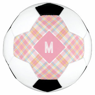 Benutzerdefiniertes Monogramm Kariert / Tartan Mus Fußball