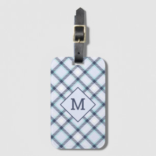 Benutzerdefiniertes Monogramm Kariert / Tartan Mus Gepäckanhänger