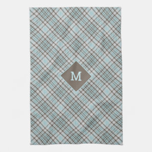 Benutzerdefiniertes Monogramm Kariert / Tartan Mus Geschirrtuch