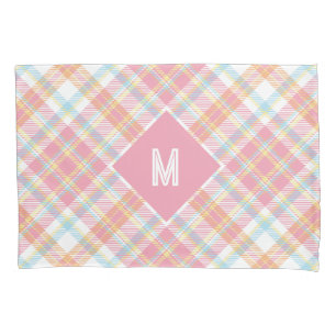 Benutzerdefiniertes Monogramm Kariert / Tartan Mus Kissenbezug
