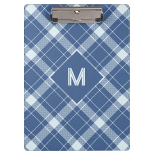 Benutzerdefiniertes Monogramm Kariert / Tartan Mus Klemmbrett