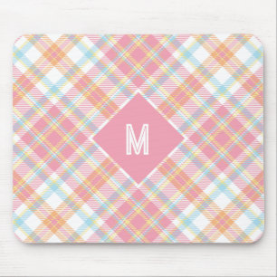 Benutzerdefiniertes Monogramm Kariert / Tartan Mus Mousepad