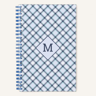 Benutzerdefiniertes Monogramm Kariert / Tartan Mus Notizbuch