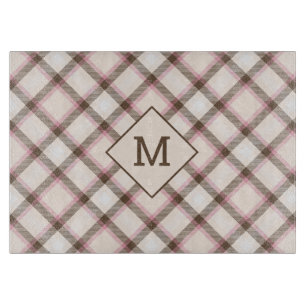 Benutzerdefiniertes Monogramm Kariert / Tartan Mus Schneidebrett
