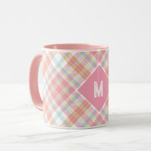 Benutzerdefiniertes Monogramm Kariert / Tartan Mus Tasse