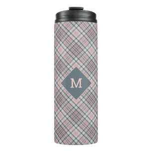 Benutzerdefiniertes Monogramm Kariert / Tartan Mus Thermosbecher
