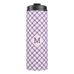 Benutzerdefiniertes Monogramm Kariert / Tartan Mus Thermosbecher