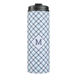 Benutzerdefiniertes Monogramm Kariert / Tartan Mus Thermosbecher