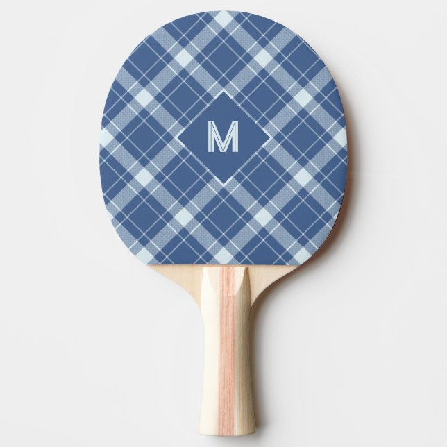Benutzerdefiniertes Monogramm Kariert / Tartan Mus Tischtennis Schläger (Vorderseite)