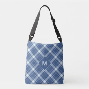 Benutzerdefiniertes Monogramm Kariert / Tartan Mus Tragetaschen Mit Langen Trägern
