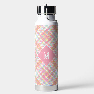 Benutzerdefiniertes Monogramm Kariert / Tartan Mus Trinkflasche