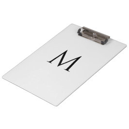 Benutzerdefiniertes Monogramm Klassik Weiß Profess Klemmbrett