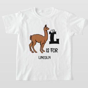 Benutzerdefiniertes Monogramm L ist für Llama-ador T-Shirt
