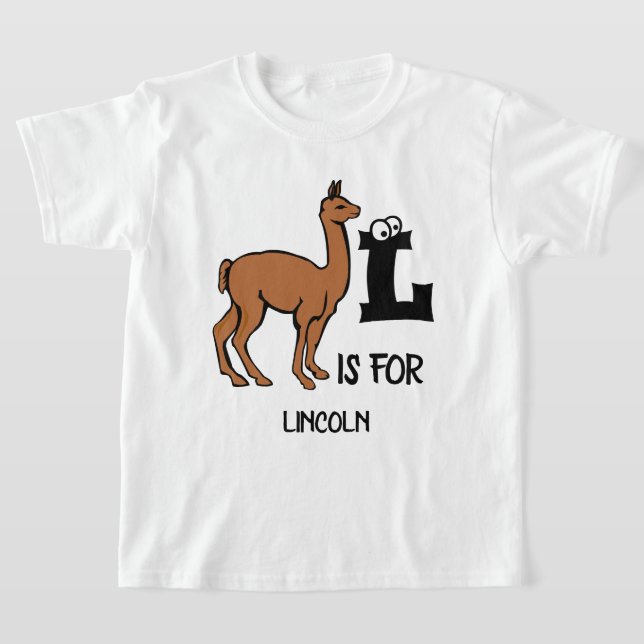 Benutzerdefiniertes Monogramm L ist für Llama-ador T-Shirt (Ablage )