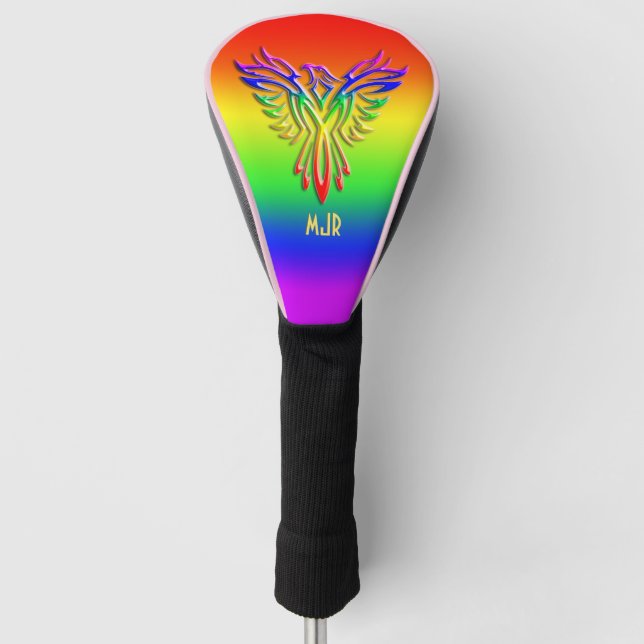 Benutzerdefiniertes Monogramm, LGBT-Regenbogenprid Golf Headcover (Vorderseite)