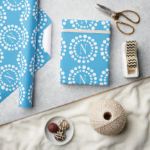 Benutzerdefiniertes Monogramm-Light Blue-Wrapper