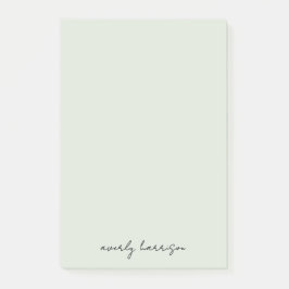 Benutzerdefiniertes Monogramm Light Sage Chic Mini Post-it Klebezettel