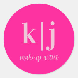 Benutzerdefiniertes Monogramm-Make-up-Artist-Gesch Runder Aufkleber