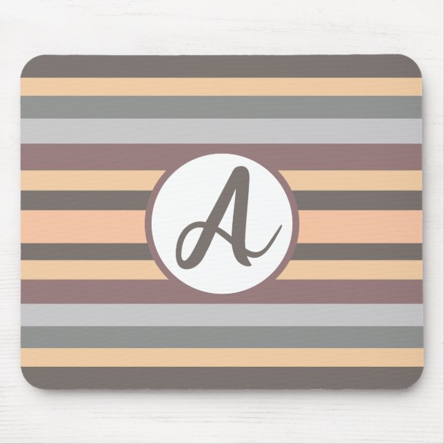 Benutzerdefiniertes Monogramm Mausklick - Streifen Mousepad (Vorne)