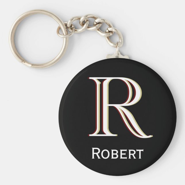 Benutzerdefiniertes Monogramm mit drei Ebenen mit  Schlüsselanhänger (Vorne)