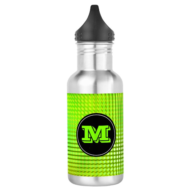Benutzerdefiniertes Monogramm mit hellgrünem LED-M Trinkflasche (Links)