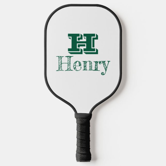 Benutzerdefiniertes Monogramm mit Vornamen Pickleball Schläger (Vorderseite)