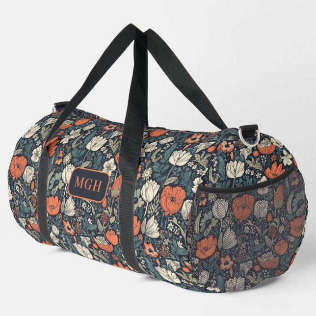 Benutzerdefiniertes Monogramm-Muster Duffle Bag (Rechte Ecke)