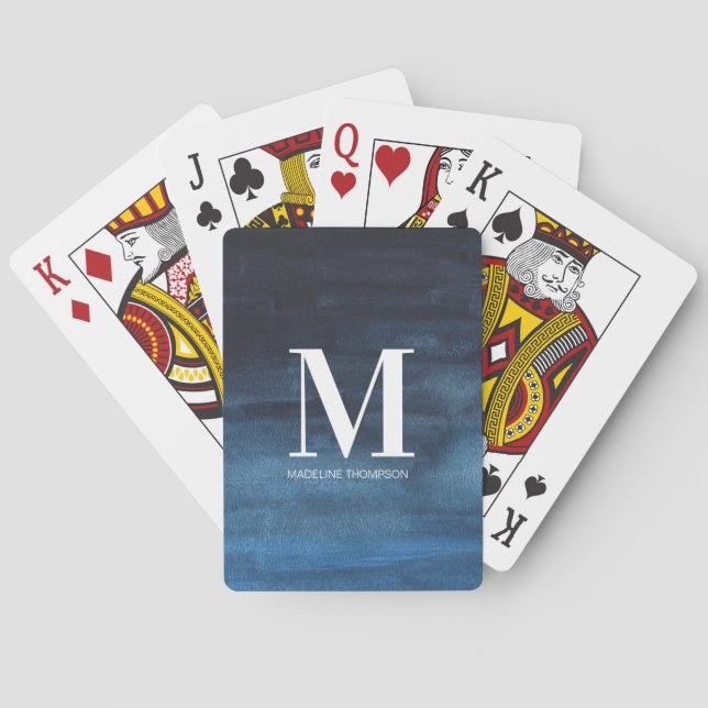 Benutzerdefiniertes Monogramm Name Anfangsbuchstab Spielkarten (Rückseite)