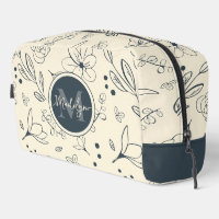 Benutzerdefiniertes Monogramm Name Charcocreme Flo