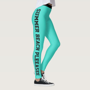 Benutzerdefiniertes Monogramm Name Elegant Türkis Leggings