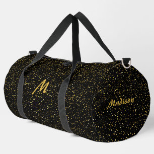 Benutzerdefiniertes Monogramm & Name Faux Glitter Duffle Bag