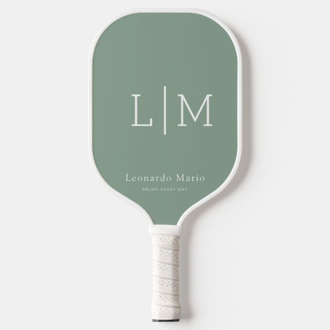 Benutzerdefiniertes Monogramm Name  Pickleball Schläger (Vorderseite)