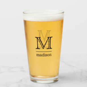 Benutzerdefiniertes Monogramm, Name und Farbpint-G Glas