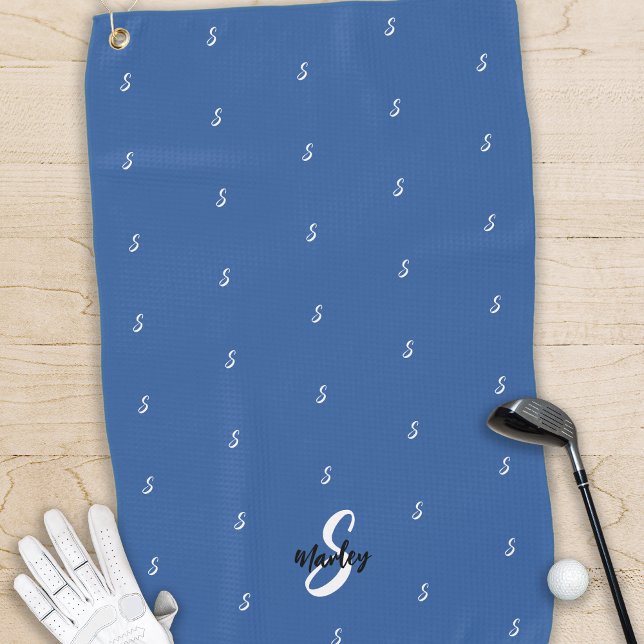 Benutzerdefiniertes Monogramm Namensinitial-Muster Golfhandtuch (Von Creator hochgeladen)