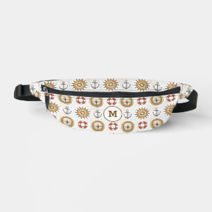 Benutzerdefiniertes Monogramm Nautisches Muster Bauchtasche