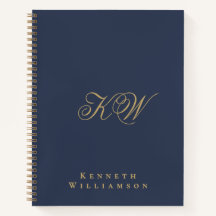 Benutzerdefiniertes Monogramm Navy Blau Gold Minim