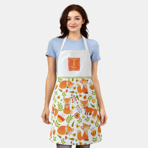Benutzerdefiniertes Monogramm, Niedliches Orange- Schürze
