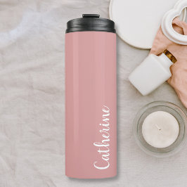 Benutzerdefiniertes Monogramm, orchid pink mit Skr Thermosbecher