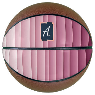 Benutzerdefiniertes Monogramm Pink Gradient Vertik Basketball