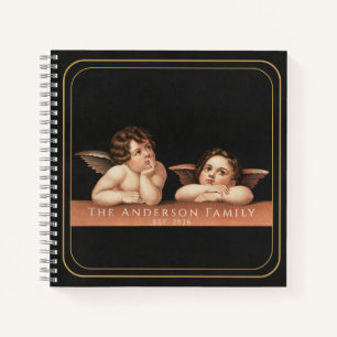 Benutzerdefiniertes Monogramm Raphael Cherub Hochz Notizbuch