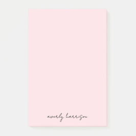 Benutzerdefiniertes Monogramm Rosa Chic Minimalist Post-it Klebezettel