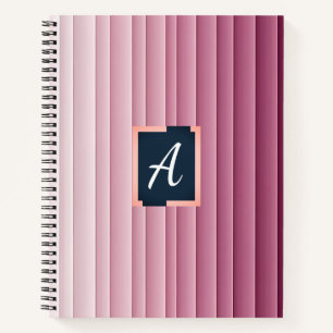 Benutzerdefiniertes Monogramm Rosa Farbverlauf Ver Notizbuch