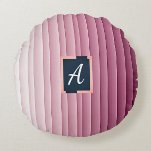 Benutzerdefiniertes Monogramm Rosa Farbverlauf Ver Rundes Kissen