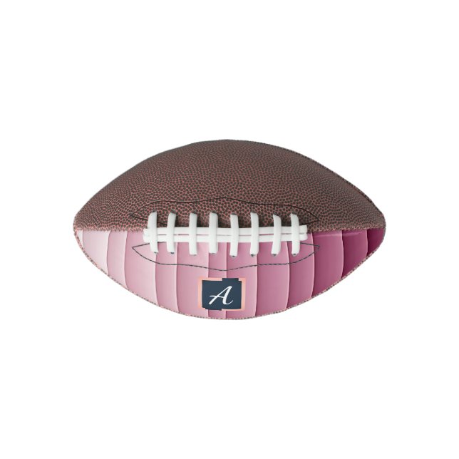 Benutzerdefiniertes Monogramm Rosa Gradienten-Vert Football (Vorderseite)