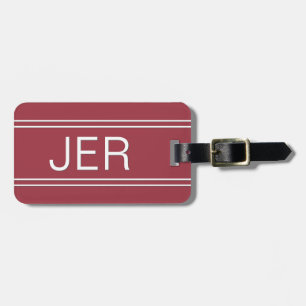 Benutzerdefiniertes Monogramm Rot Einfache Vorlage Gepäckanhänger