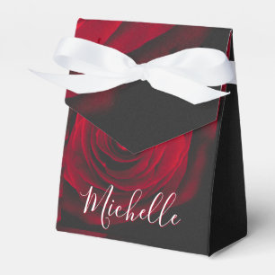 Benutzerdefiniertes Monogramm rote Rose Vintage-Fo Geschenkschachtel