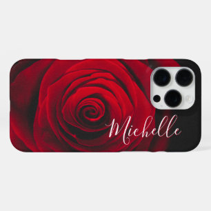 Benutzerdefiniertes Monogramm rote Rose Vintage-Fo iPhone 16 Pro Max Hülle