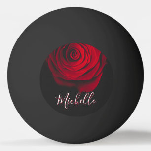 Benutzerdefiniertes Monogramm rote Rose Vintage-Fo Tischtennisball